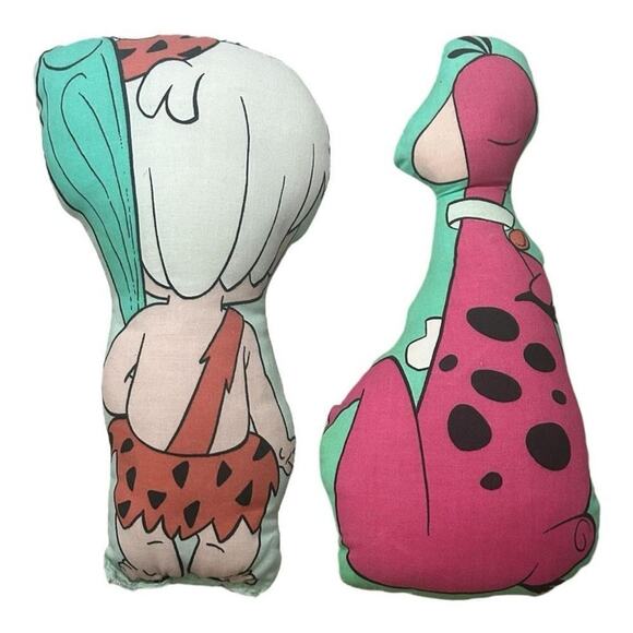 Bam Bam & Dino Vintage 90’s Stuffed Flintstones Collectibles - Picture 2 of 7